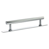 Millhouse Brass Polished Chrome 160mm Pennington Hexagonal T-Bar Cabinet Pull Handle on Backplate  |  MHCHB17160PC