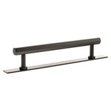 Millhouse Brass Urban Dark Bronze 160mm Pennington Hexagonal T-Bar Cabinet Pull Handle on Backplate  |  MHCHB17160UDB