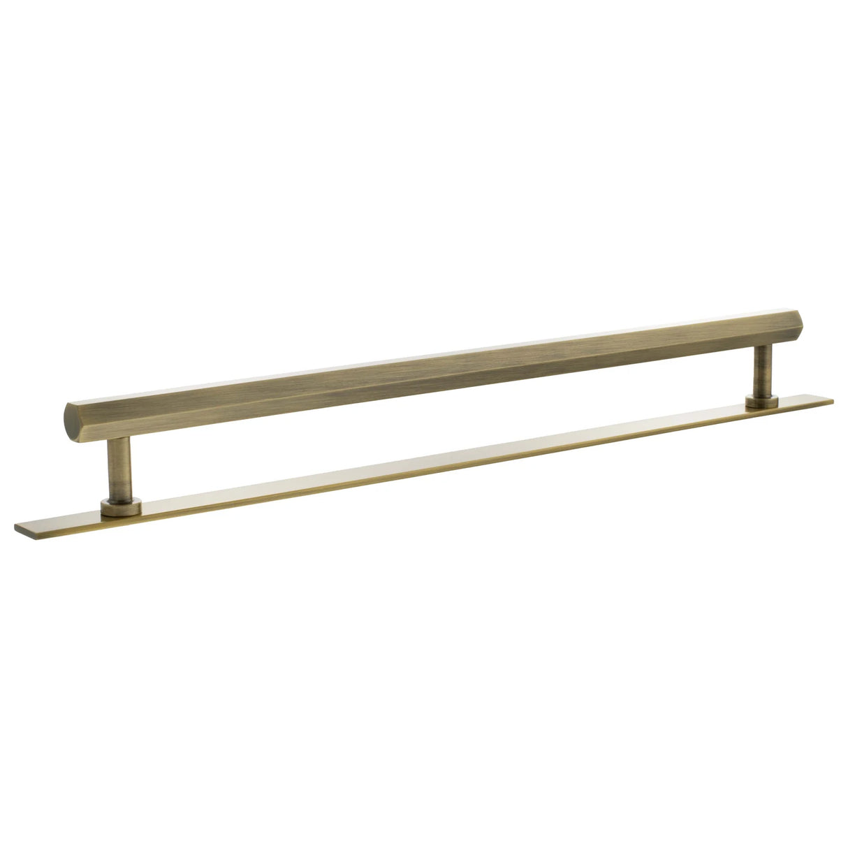 Millhouse Brass Antique Brass 320mm Pennington Hexagonal T-Bar Cabinet Pull Handle on Backplate  |  MHCHB17320AB