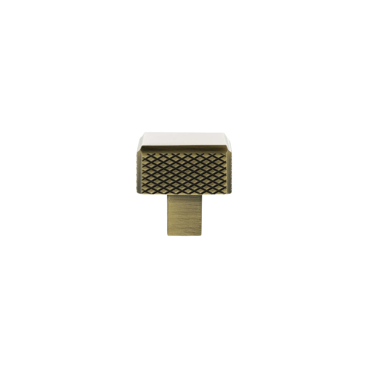 Millhouse Brass Antique Brass Eiffel Knurled Square Cabinet Knob   |  MHCK1230AB