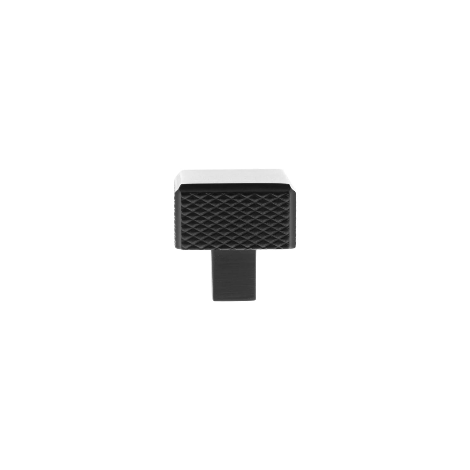 Millhouse Brass Matt Black Eiffel Knurled Square Cabinet Knob   |  MHCK1230MB