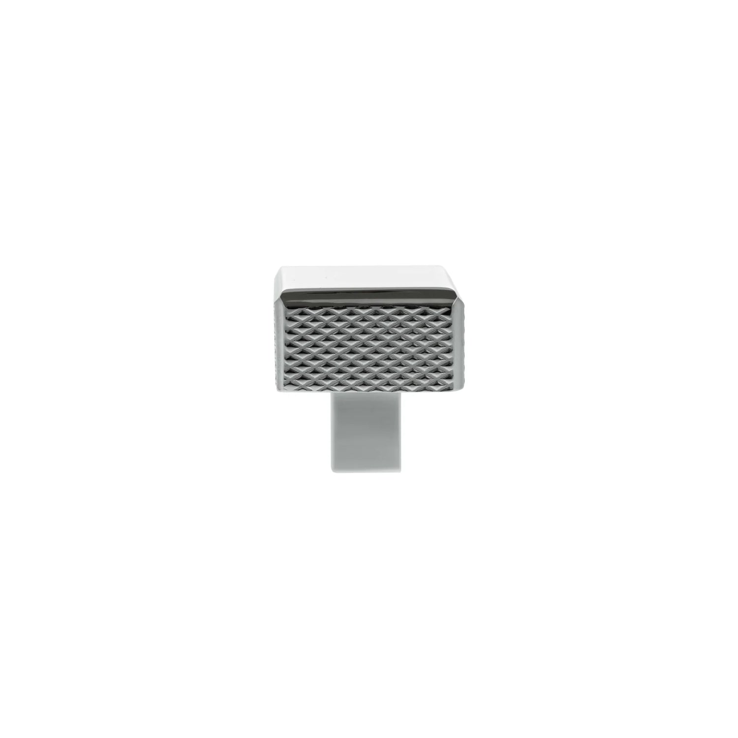 Millhouse Brass Polished Chrome Eiffel Knurled Square Cabinet Knob   |  MHCK1230PC