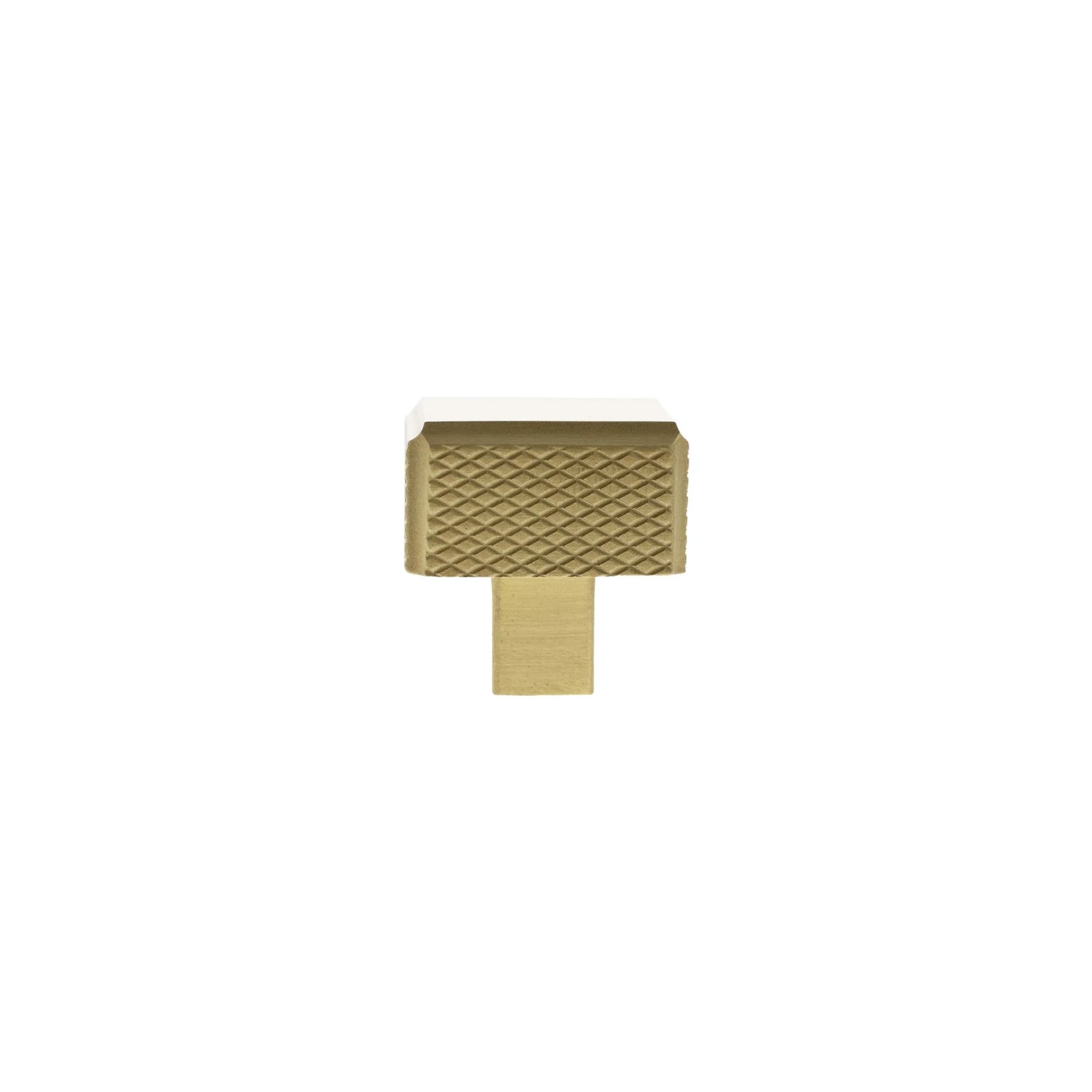 Millhouse Brass Satin Brass Eiffel Knurled Square Cabinet Knob   |  MHCK1230SB