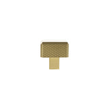 Millhouse Brass Satin Brass Eiffel Knurled Square Cabinet Knob   |  MHCK1230SB