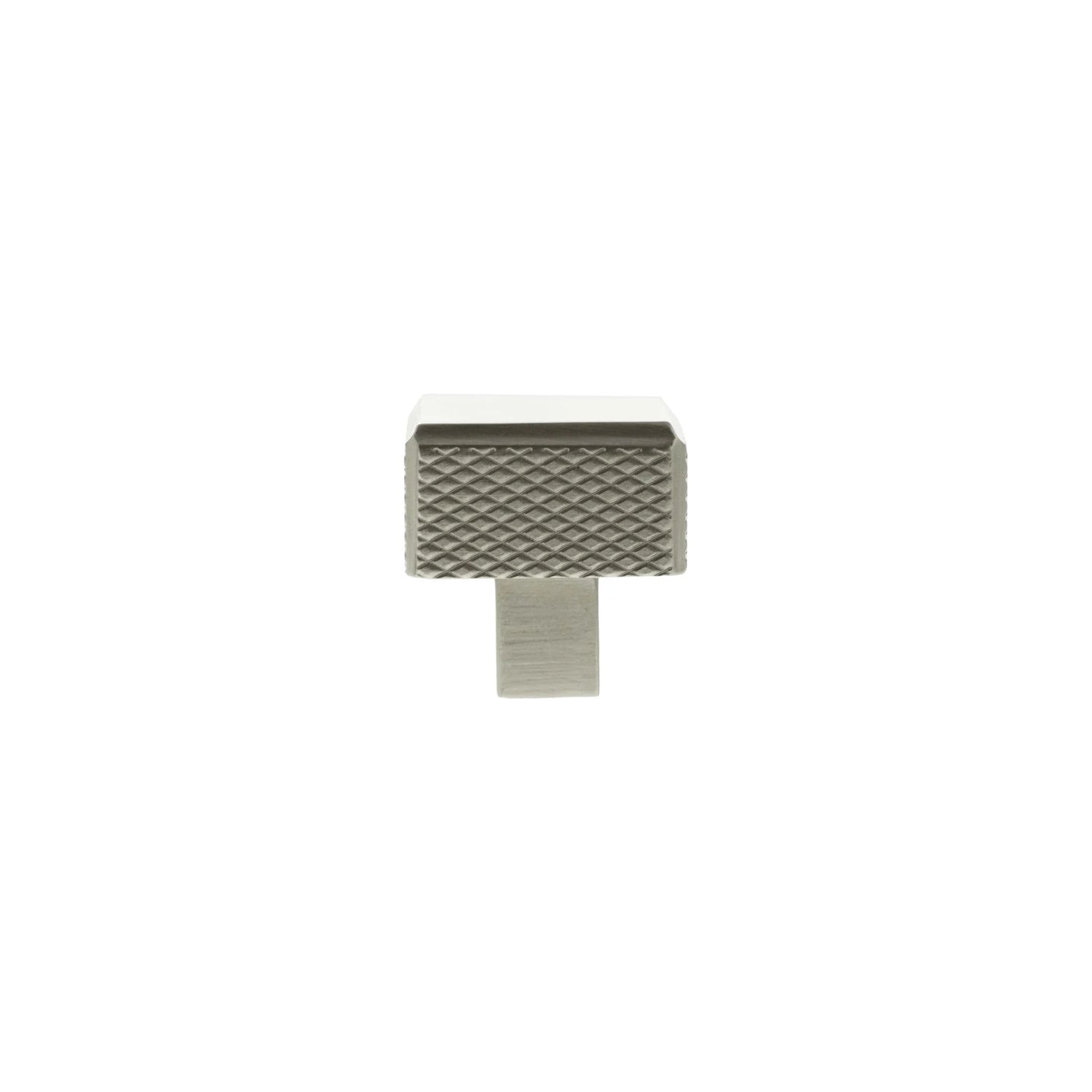 Millhouse Brass Satin Nickel Eiffel Knurled Square Cabinet Knob   |  MHCK1230SN