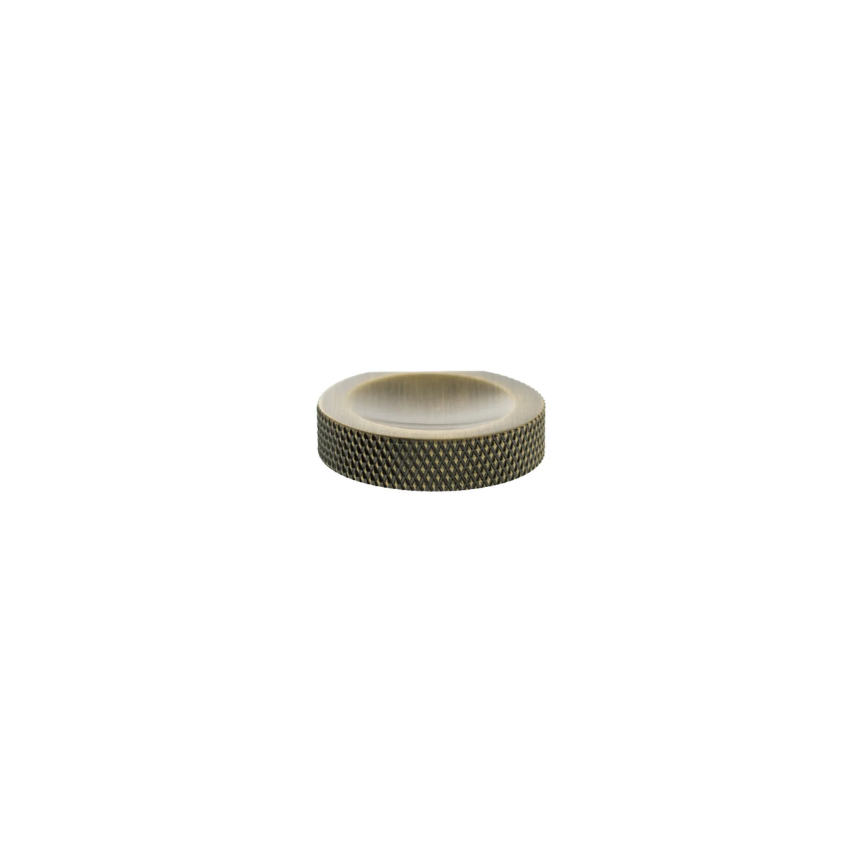 Millhouse Brass Antique Brass Eiffel Knurled Edge Cabinet Finger Pull   |  MHCK1338AB