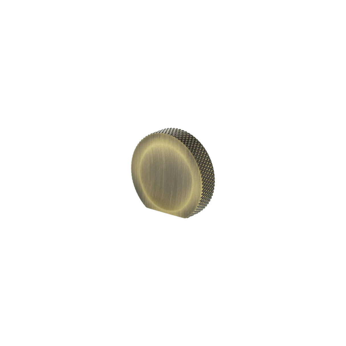 Millhouse Brass Antique Brass Eiffel Knurled Edge Cabinet Finger Pull   |  MHCK1338AB
