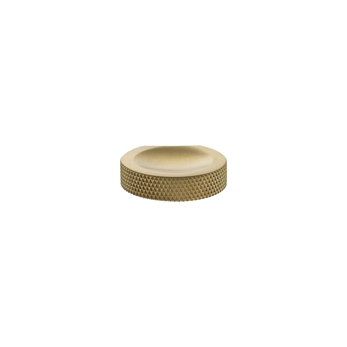 Millhouse Brass Satin Brass Eiffel Knurled Edge Cabinet Finger Pull   |  MHCK1338SB