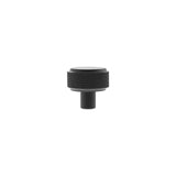 Millhouse Brass Matt Black Eiffel Knurled Round Cabinet Knob  |  MHCK1532MB