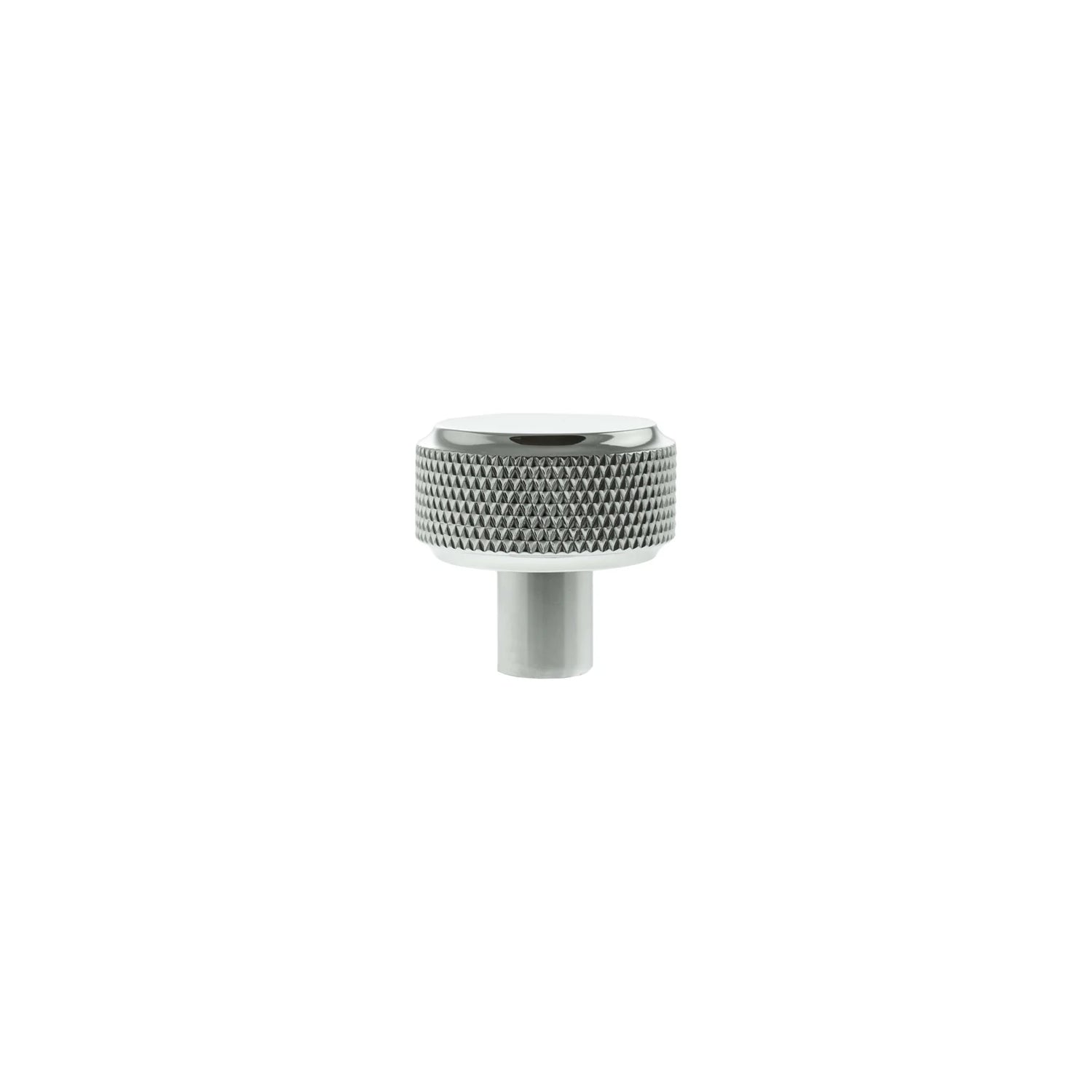 Millhouse Brass Polished Chrome Eiffel Knurled Round Cabinet Knob  |  MHCK1532PC
