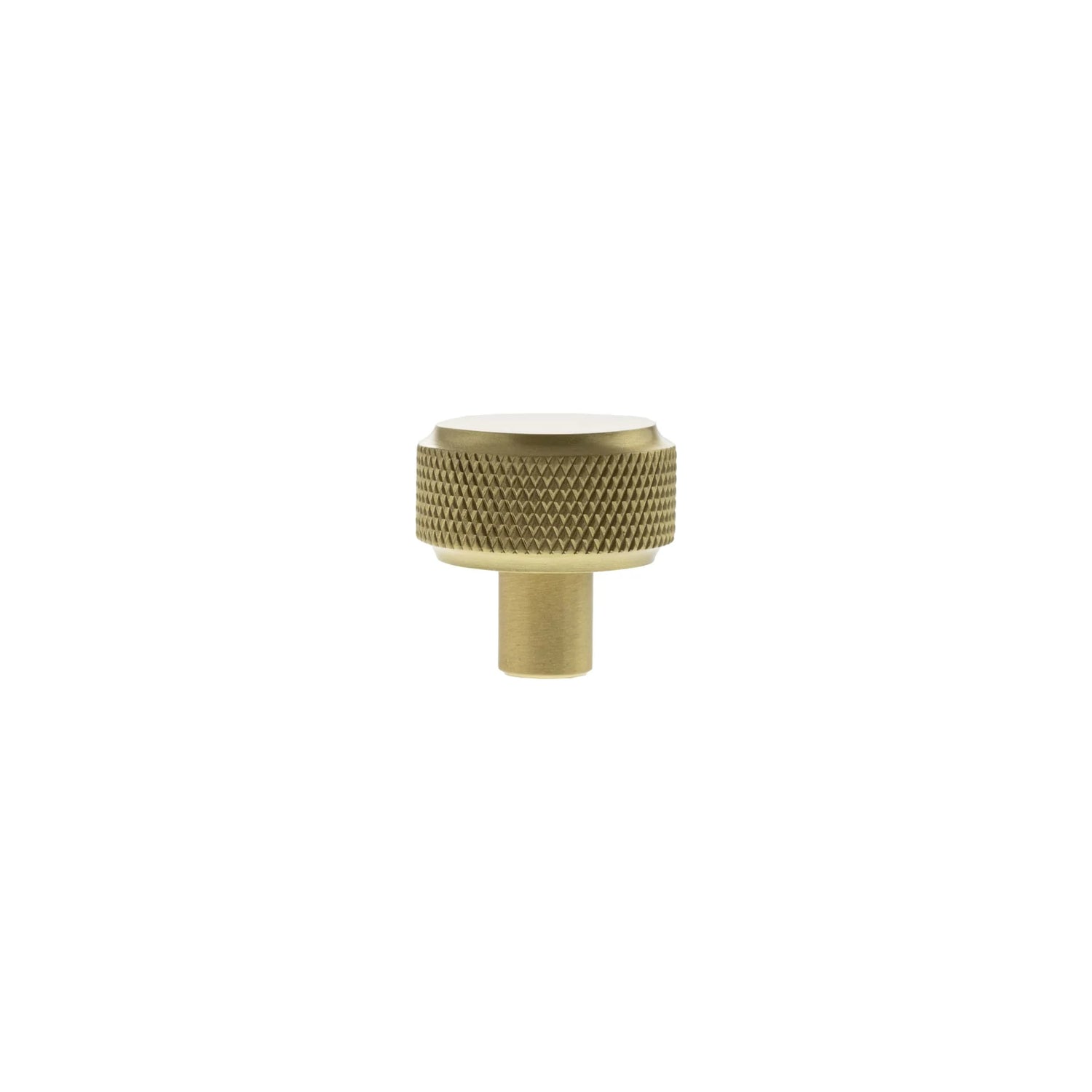 Millhouse Brass Satin Brass Eiffel Knurled Round Cabinet Knob  |  MHCK1532SB