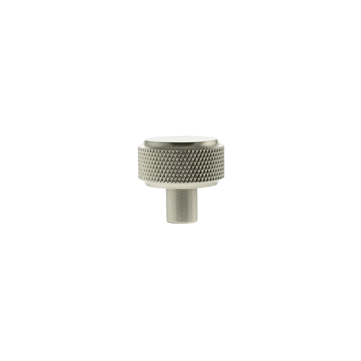 Millhouse Brass Satin Nickel Eiffel Knurled Round Cabinet Knob  |  MHCK1532SN
