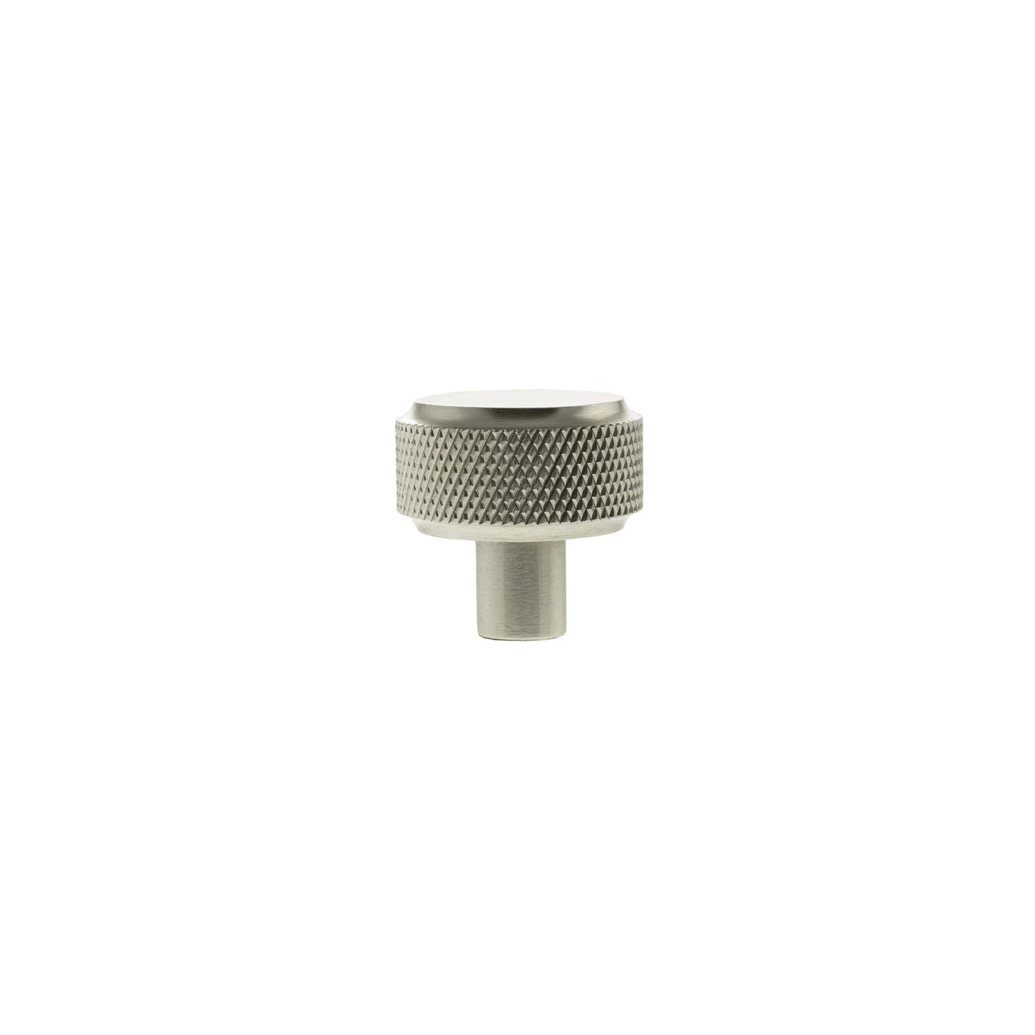Millhouse Brass Satin Nickel Eiffel Knurled Round Cabinet Knob  |  MHCK1532SN