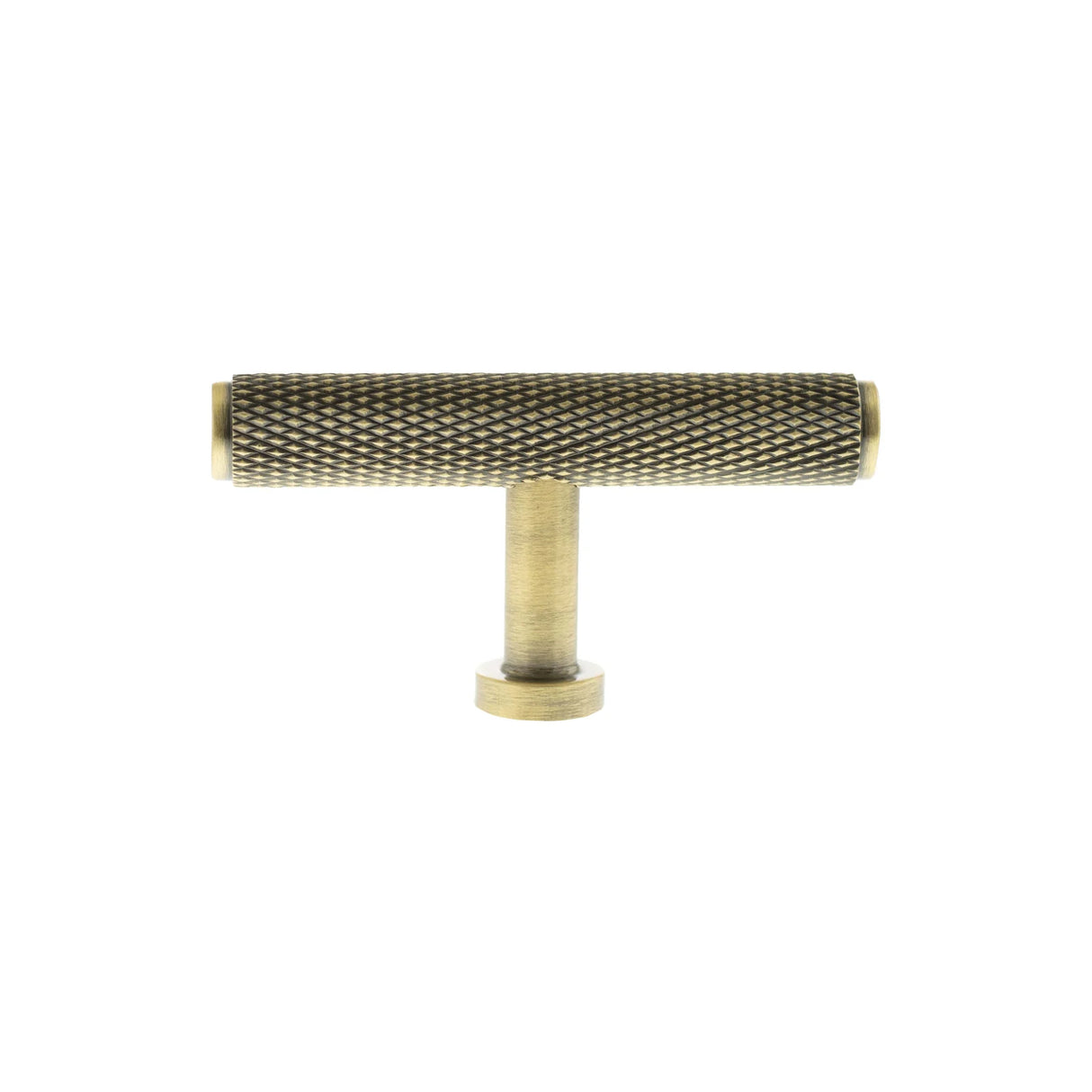 Millhouse Brass Antique Brass Eiffel Knurled T-Bar Cabinet Knob  |  MHCK1675AB