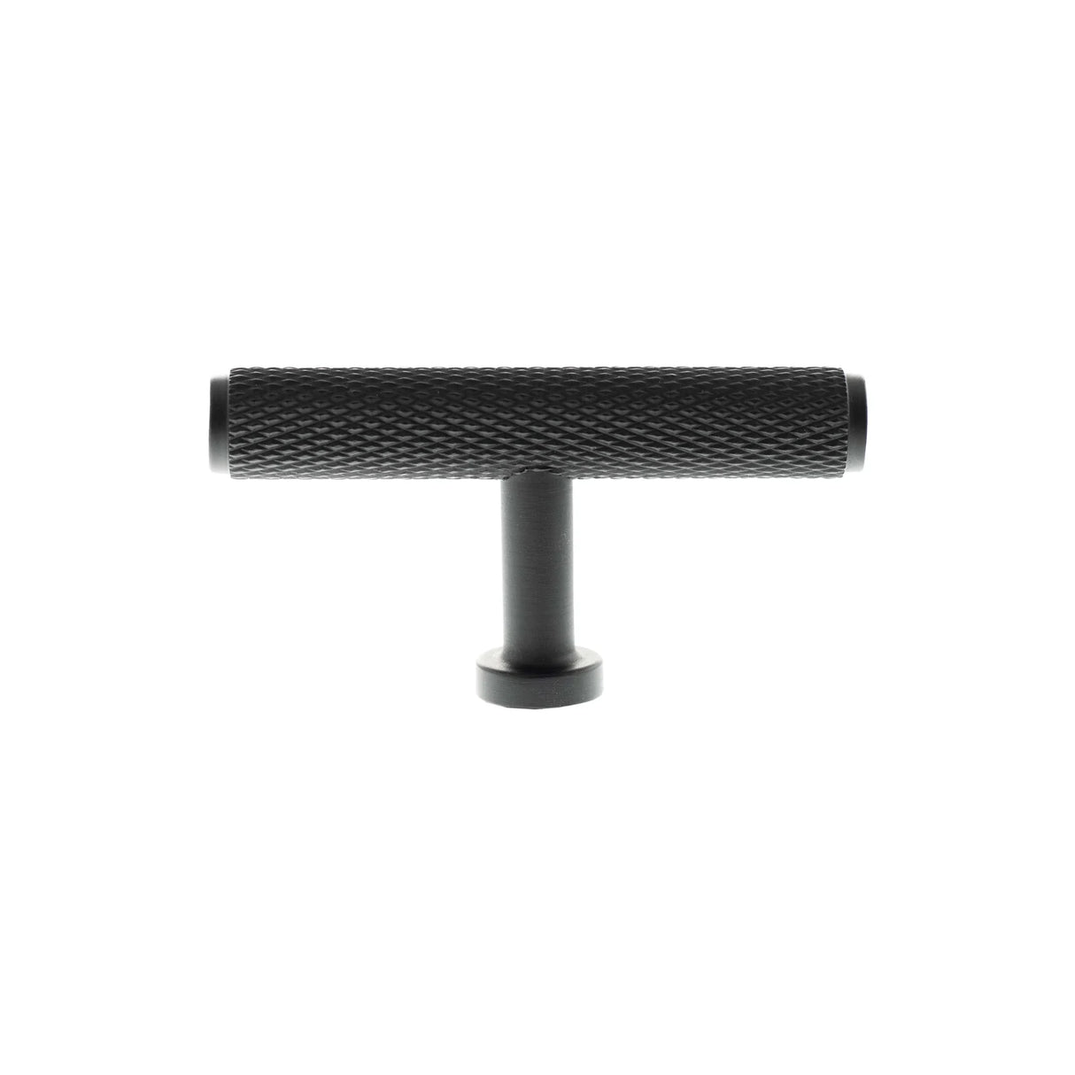 Millhouse Brass Matt Black Eiffel Knurled T-Bar Cabinet Knob  |  MHCK1675MB