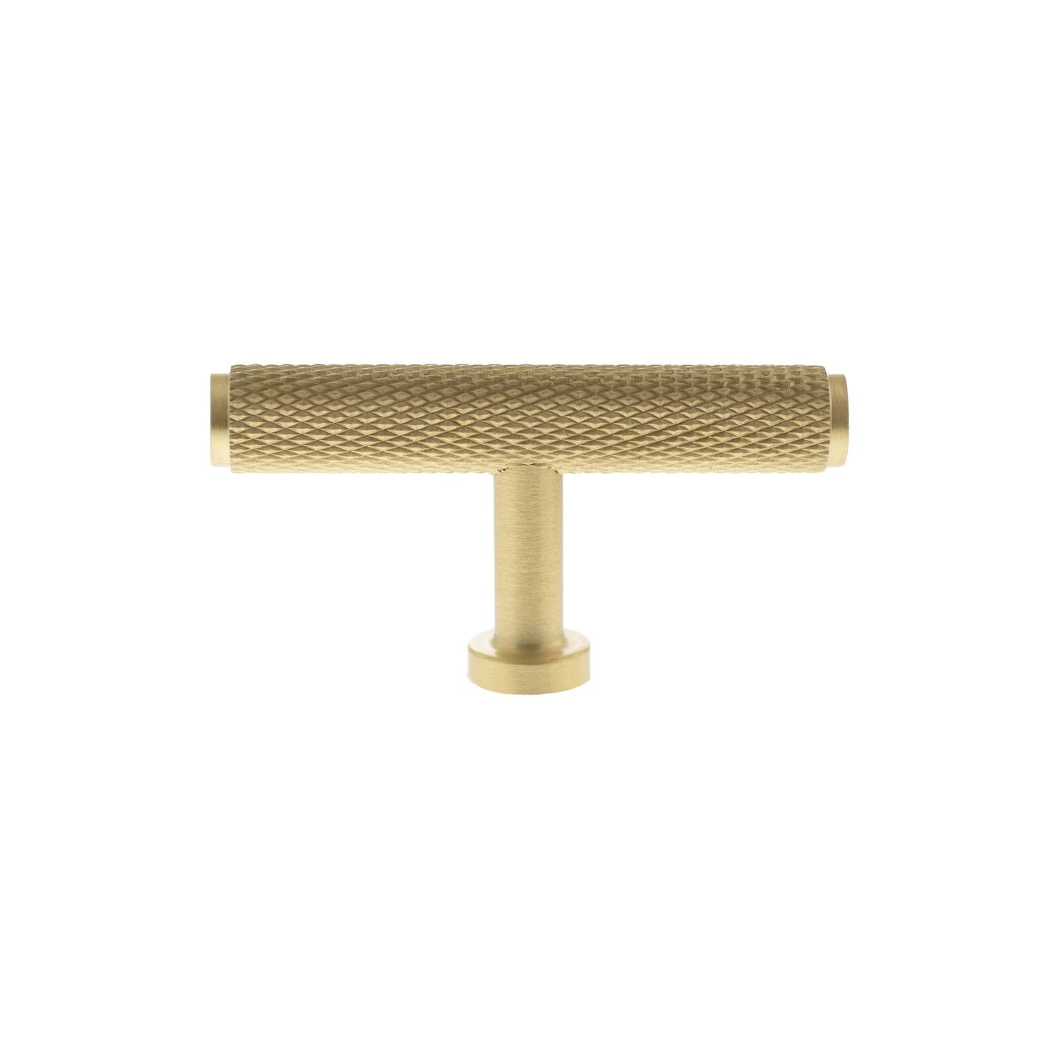 Millhouse Brass Satin Brass Eiffel Knurled T-Bar Cabinet Knob  |  MHCK1675SB