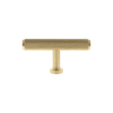 Millhouse Brass Satin Brass Eiffel Knurled T-Bar Cabinet Knob  |  MHCK1675SB