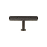 Millhouse Brass Urban Dark Bronze Eiffel Knurled T-Bar Cabinet Knob  |  MHCK1675UDB
