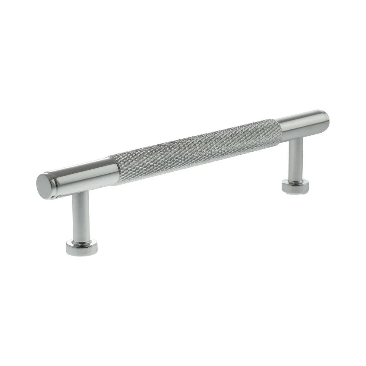 Millhouse Brass Polished Chrome 128mm Eiffel Knurled T-Bar Cabinet Pull Handle  |  MHCK17128PC