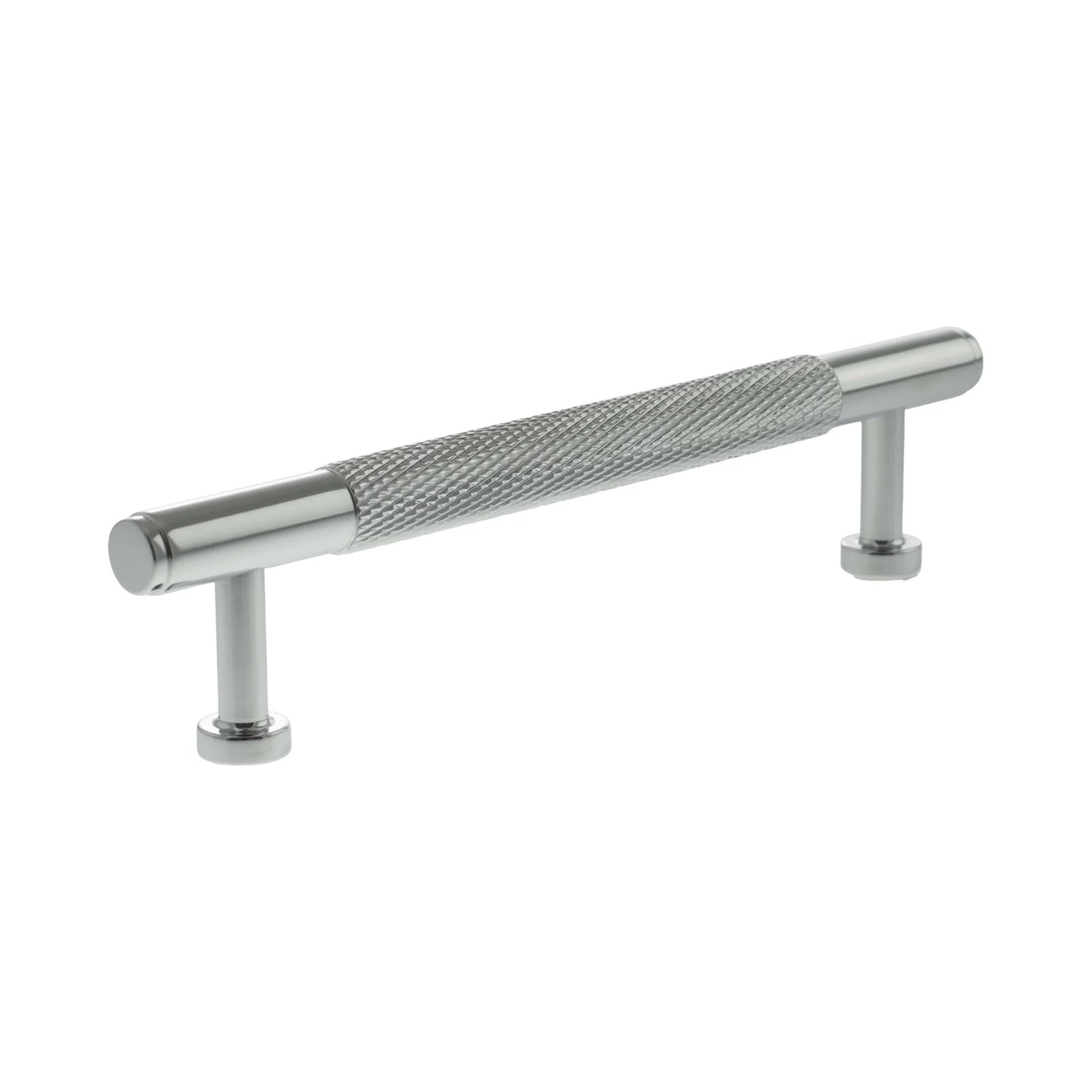 Millhouse Brass Polished Chrome 128mm Eiffel Knurled T-Bar Cabinet Pull Handle  |  MHCK17128PC