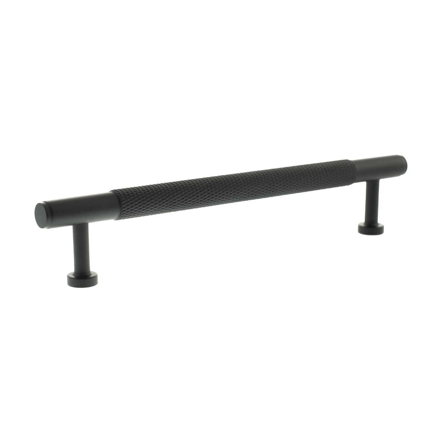 Millhouse Brass Matt Black 160mm Eiffel Knurled T-Bar Cabinet Pull Handle  |  MHCK17160MB