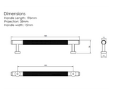 Millhouse Brass Satin Nickel 160mm Eiffel Knurled T-Bar Cabinet Pull Handle  |  MHCK17160SN
