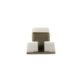 Millhouse Brass Antique Brass Eiffel Knurled Square Cabinet Knob on Backplate  |  MHCKB1230AB