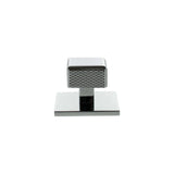 Millhouse Brass Polished Chrome Eiffel Knurled Square Cabinet Knob on Backplate  |  MHCKB1230PC