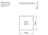 Millhouse Brass Polished Chrome Eiffel Knurled Square Cabinet Knob on Backplate  |  MHCKB1230PC