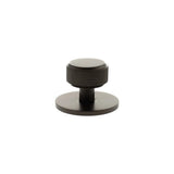 Millhouse Brass Urban Dark Bronze Eiffel Knurled Round Cabinet Knob on Backplate  |  MHCKB1532UDB