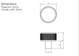 Millhouse Brass Urban Dark Bronze Eiffel Knurled Round Cabinet Knob on Backplate  |  MHCKB1532UDB