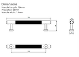 Millhouse Brass Polished Chrome 128mm Eiffel Knurled T-Bar Cabinet Pull Handle on Backplate  |  MHCKB17128PC