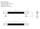 Millhouse Brass Polished Chrome 160mm Eiffel Knurled T-Bar Cabinet Pull Handle on Backplate  |  MHCKB17160PC