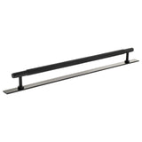 Millhouse Brass Matt Black 320mm Eiffel Knurled T-Bar Cabinet Pull Handle on Backplate  |  MHCKB17320MB
