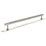 Millhouse Brass Satin Nickel 320mm Eiffel Knurled T-Bar Cabinet Pull Handle on Backplate  |  MHCKB17320SN