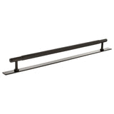 Millhouse Brass Urban Dark Bronze 320mm Eiffel Knurled T-Bar Cabinet Pull Handle on Backplate  |  MHCKB17320UDB