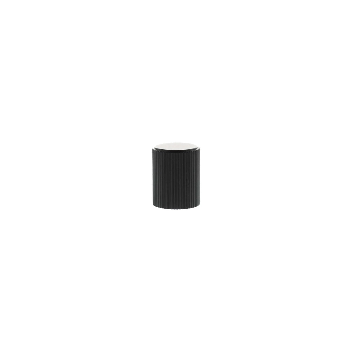 Millhouse Brass Matt Black Battersea Linear Cylinder Cabinet Knob  |  MHCL1420MB