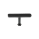 Millhouse Brass Matt Black Battersea Linear T-Bar Cabinet Knob  |  MHCL1675MB