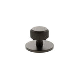 Millhouse Brass Urban Dark Bronze Battersea Linear Round Cabinet Knob on Backplate  |  MHCLB1532UDB