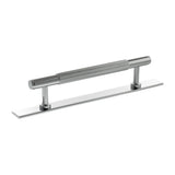Millhouse Brass Polished Chrome 128mm Battersea Linear T-Bar Cabinet Pull Handle on Backplate  |  MHCLB17128PC