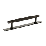 Millhouse Brass Urban Dark Bronze 128mm Battersea Linear T-Bar Cabinet Pull Handle on Backplate  |  MHCLB17128UDB