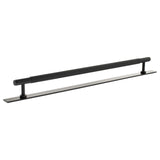 Millhouse Brass Matt Black 320mm Battersea Linear T-Bar Cabinet Pull Handle on Backplate  |  MHCLB17320MB