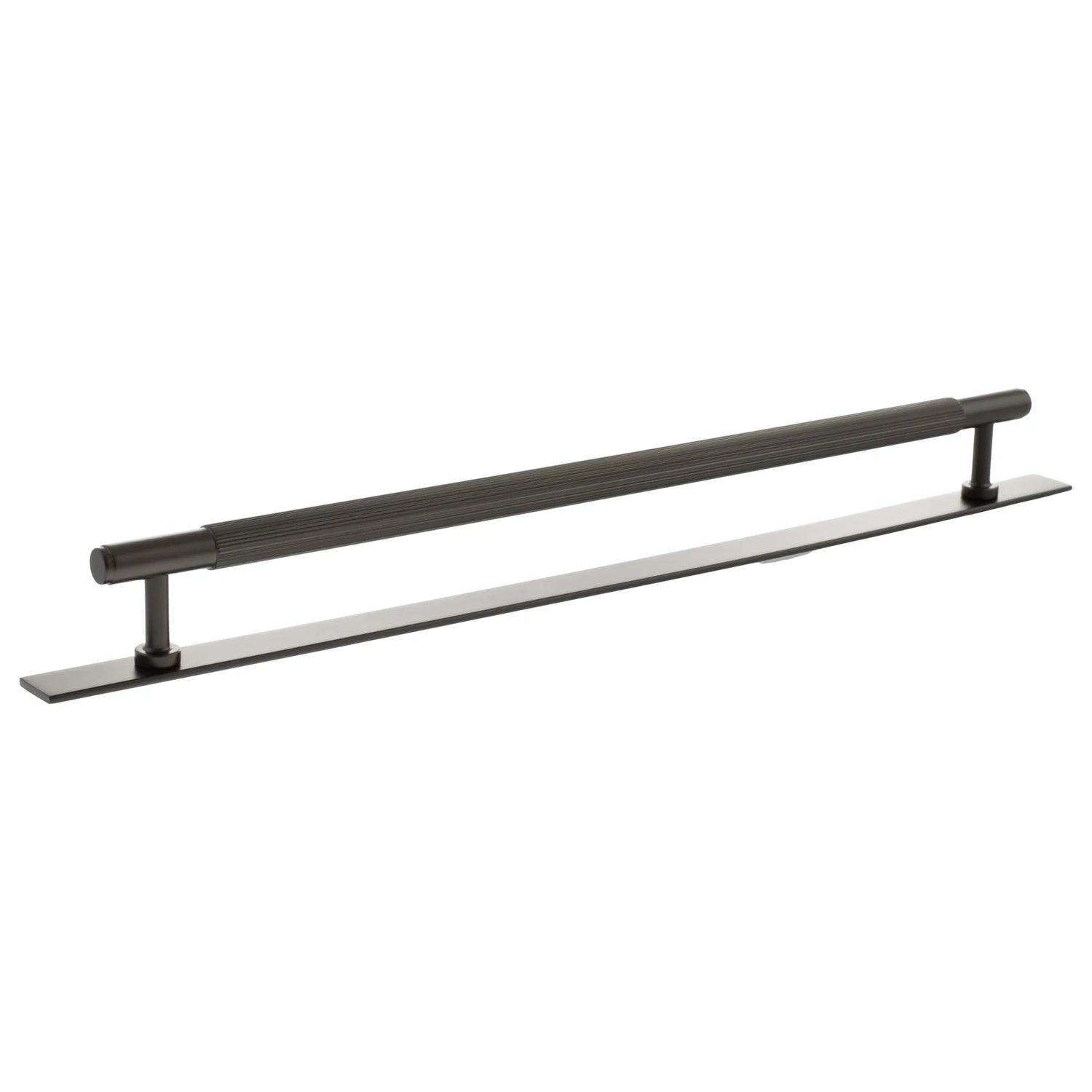 Millhouse Brass Urban Dark Bronze 320mm Battersea Linear T-Bar Cabinet Pull Handle on Backplate  |  MHCLB17320UDB