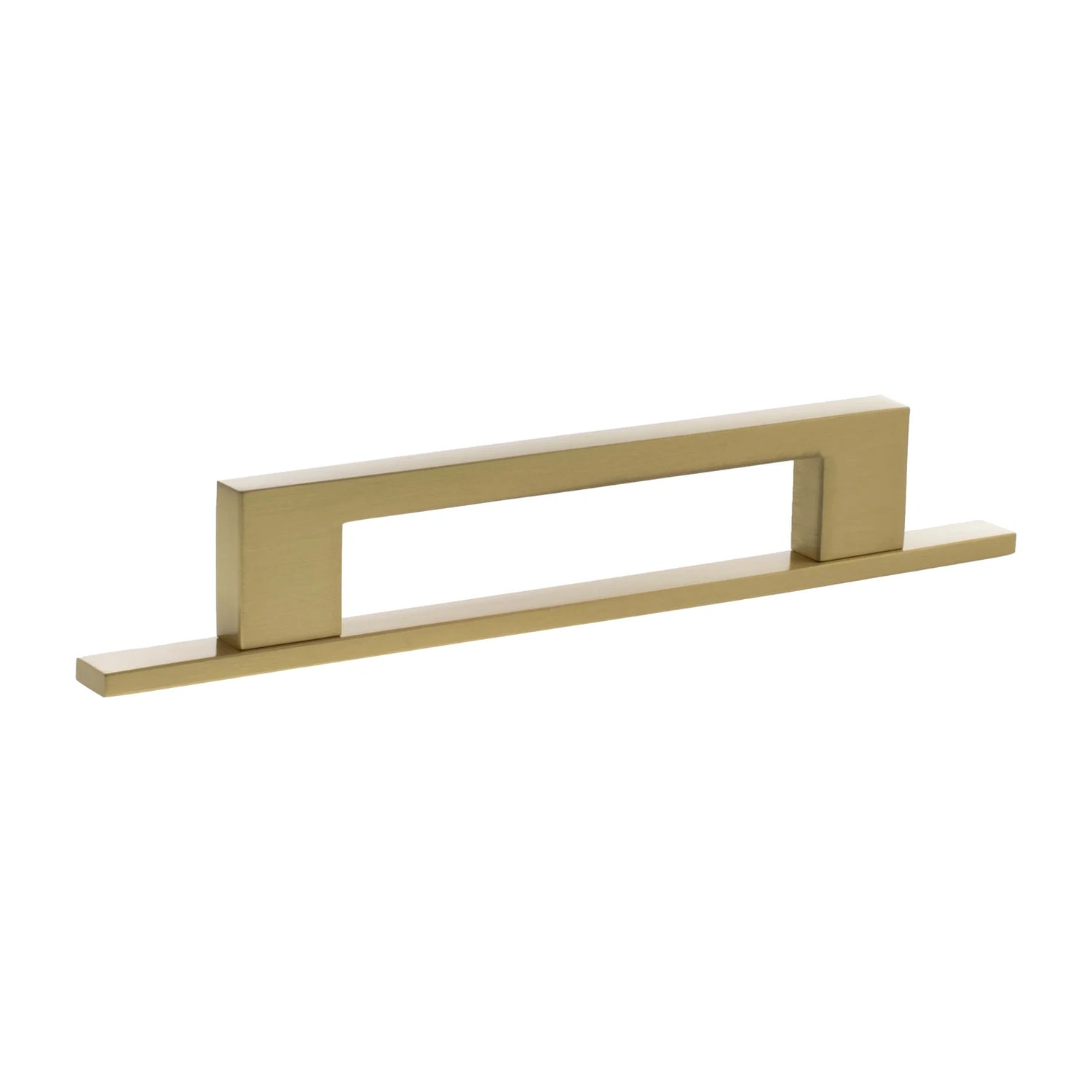 Millhouse Brass Satin Brass 128mm Empire Slim Cabinet Pull Handle on Backplate  |  MHCNB17128SB