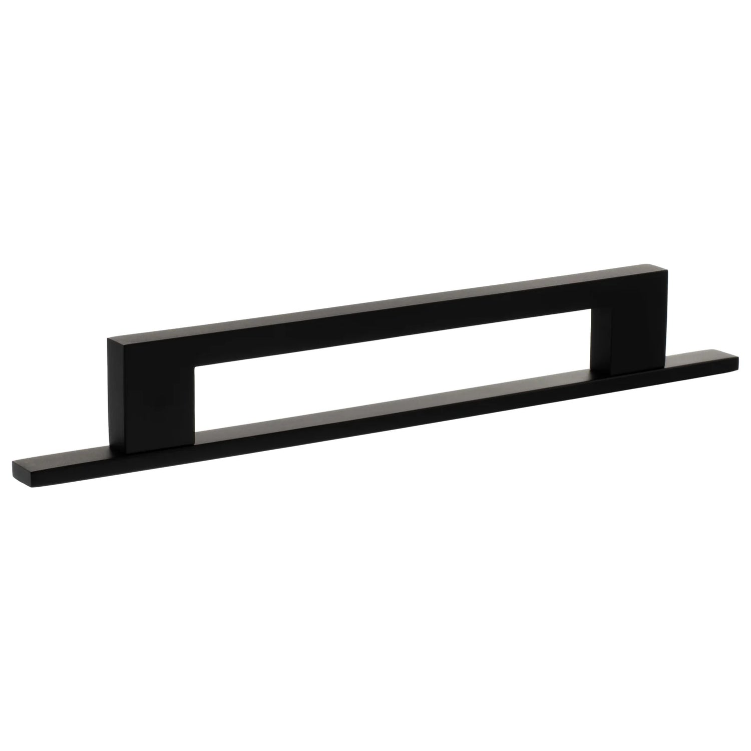 Millhouse Brass Matt Black 160mm Empire Slim Cabinet Pull Handle on Backplate  |  MHCNB17160MB