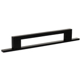 Millhouse Brass Matt Black 160mm Empire Slim Cabinet Pull Handle on Backplate  |  MHCNB17160MB