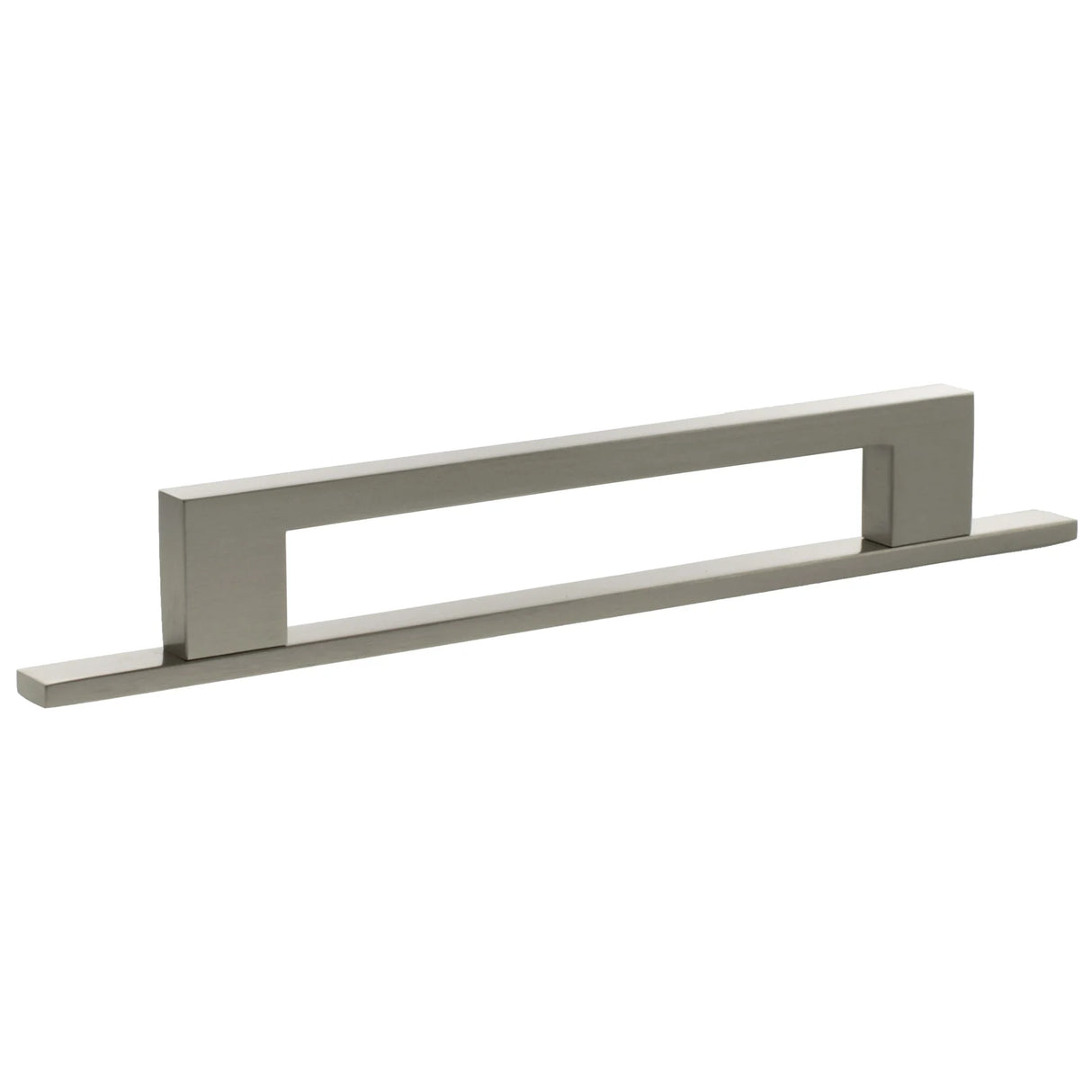 Millhouse Brass Satin Nickel 160mm Empire Slim Cabinet Pull Handle on Backplate  |  MHCNB17160SN