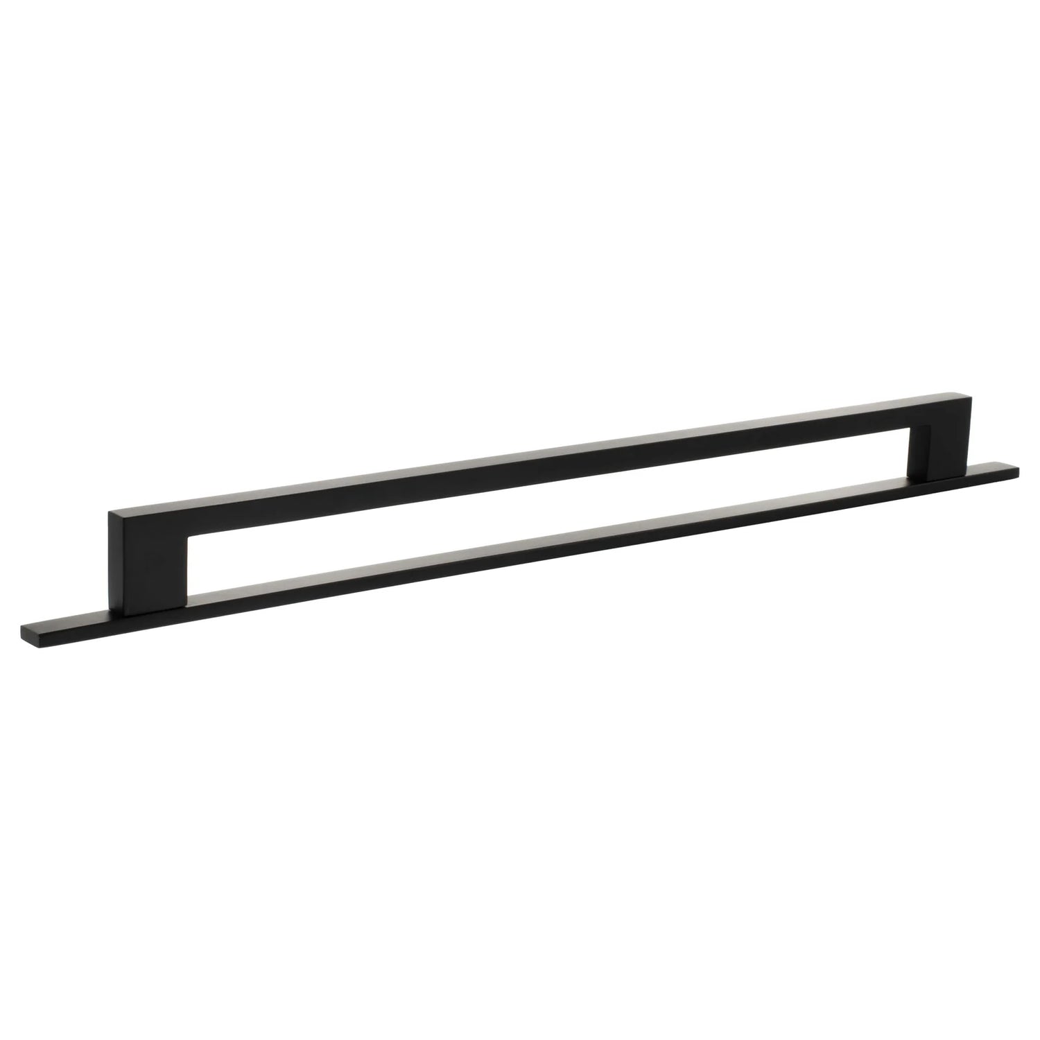 Millhouse Brass Matt Black 320mm Empire Slim Cabinet Pull Handle on Backplate  |  MHCNB17320MB