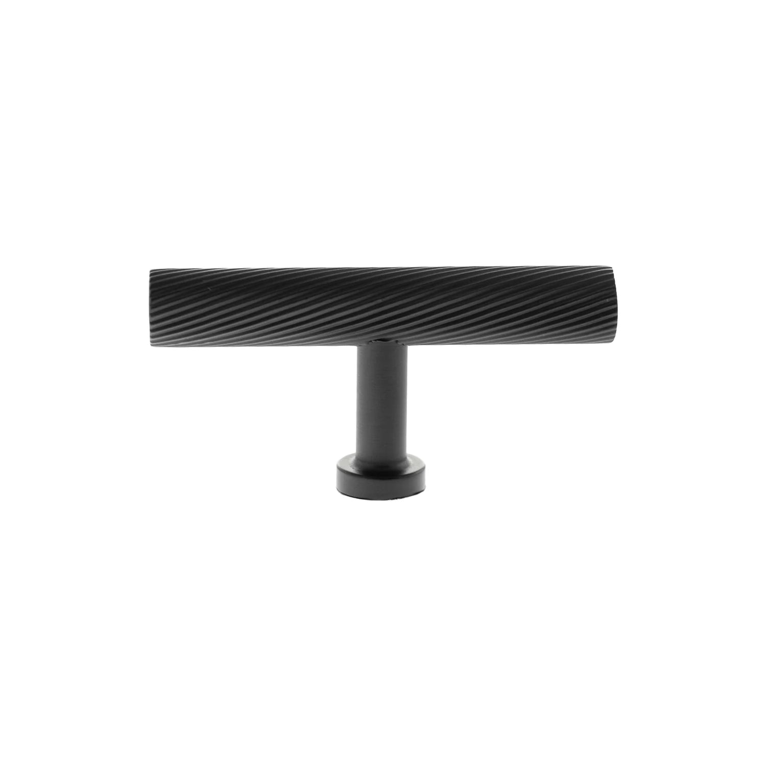 Millhouse Brass Matt Black Paddington Spiral T-Bar Cabinet Knob  |  MHCS1675MB
