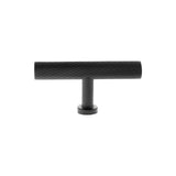 Millhouse Brass Matt Black Paddington Spiral T-Bar Cabinet Knob  |  MHCS1675MB